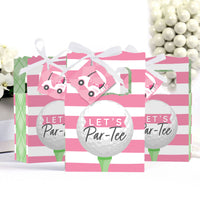 Golf Girl - Pink Birthday Party or Baby Shower Favor Boxes - Set of 12