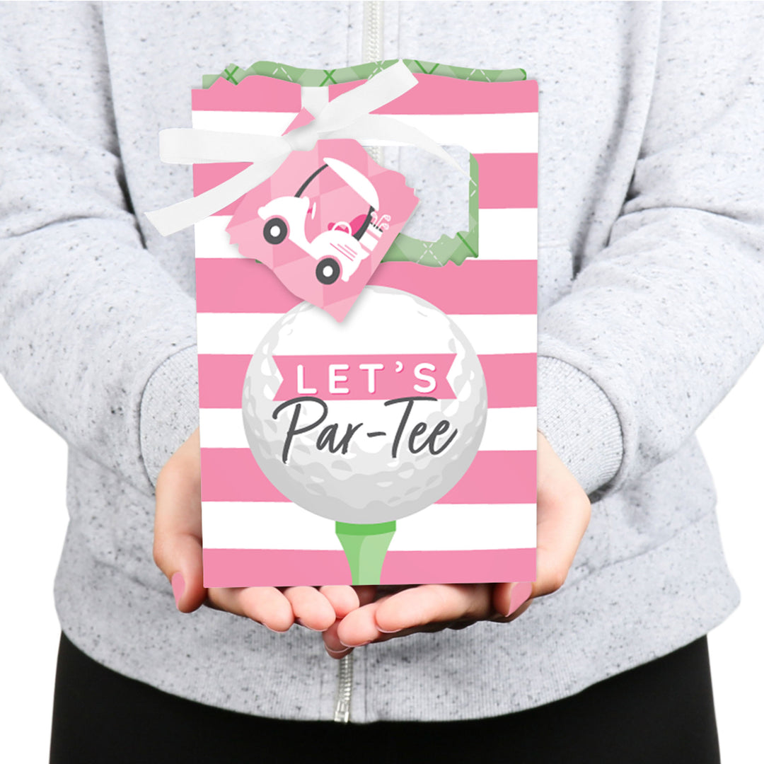 Golf Girl - Pink Birthday Party or Baby Shower Favor Boxes - Set of 12
