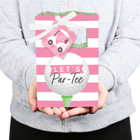 Golf Girl - Pink Birthday Party or Baby Shower Favor Boxes - Set of 12