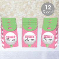 Golf Girl - Pink Birthday Party or Baby Shower Gift Favor Bags - Party Goodie Boxes - Set of 12