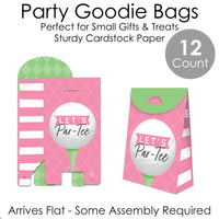 Golf Girl - Pink Birthday Party or Baby Shower Gift Favor Bags - Party Goodie Boxes - Set of 12