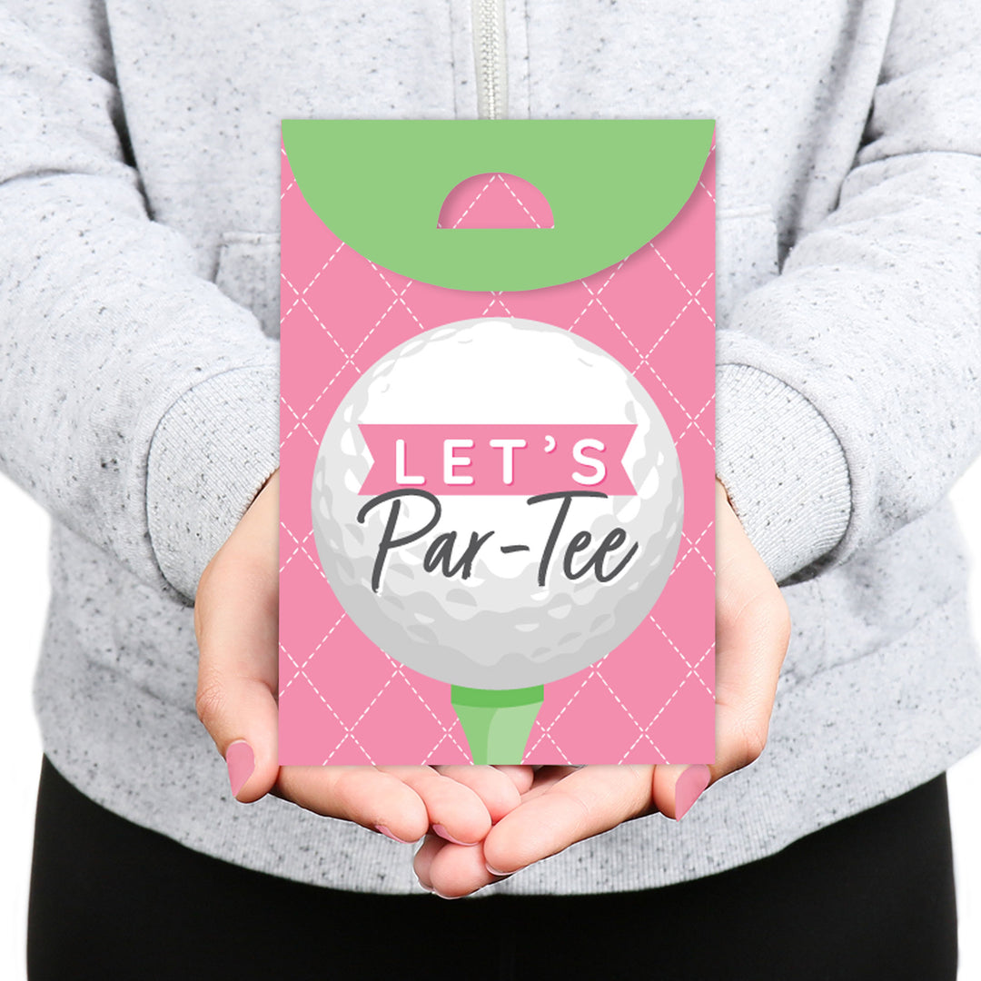Golf Girl - Pink Birthday Party or Baby Shower Gift Favor Bags - Party Goodie Boxes - Set of 12