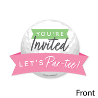 Golf Girl - Shaped Fill-In Invitations - Pink Birthday Party or Baby Shower Invitation Cards with Envelopes - Set of 12