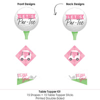 Golf Girl - Pink Birthday Party or Baby Shower Centerpiece Sticks - Table Toppers - Set of 15