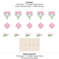 Golf Girl - Pink Birthday Party or Baby Shower Centerpiece Sticks - Table Toppers - Set of 15