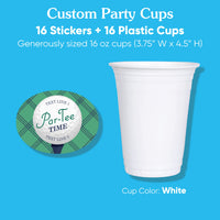 Custom Text Party Cups - Golf - 16 Ct