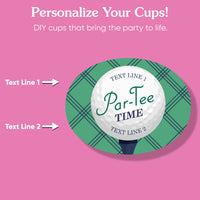 Custom Text Party Cups - Golf - 16 Ct