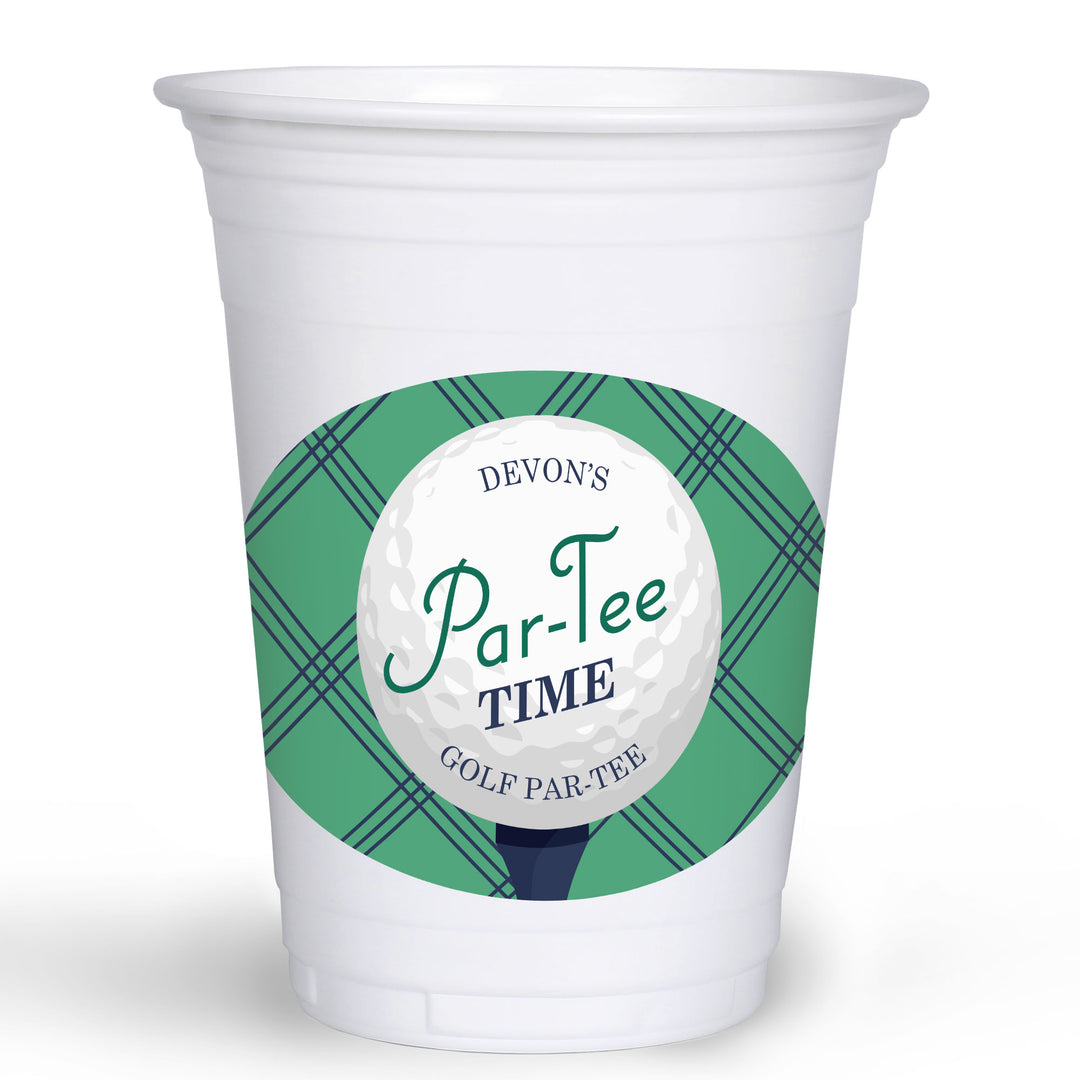 Custom Text Party Cups - Golf - 16 Ct