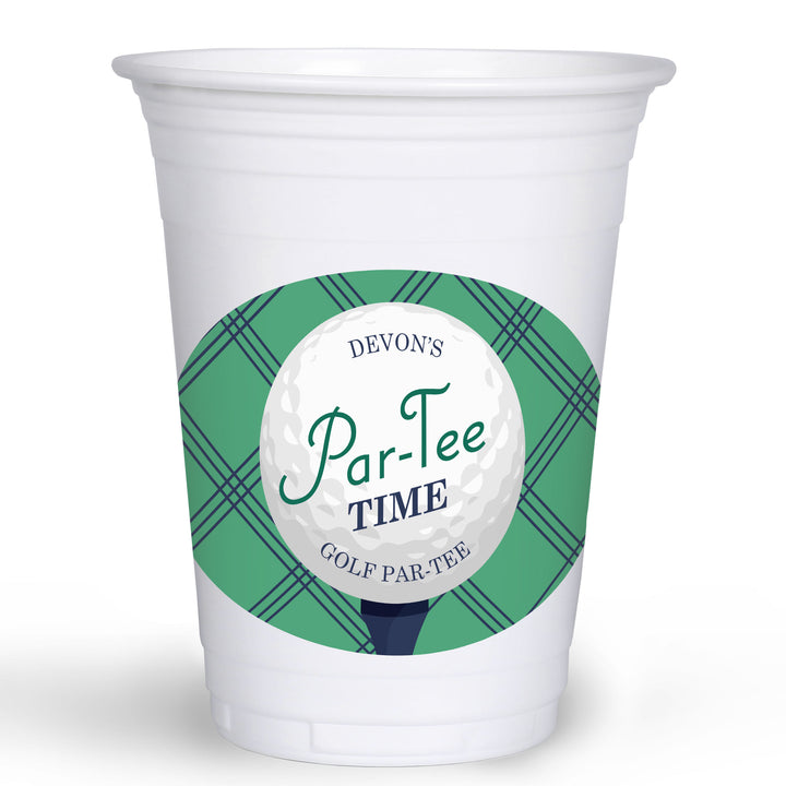 Custom Text Party Cups - Golf - 16 Ct