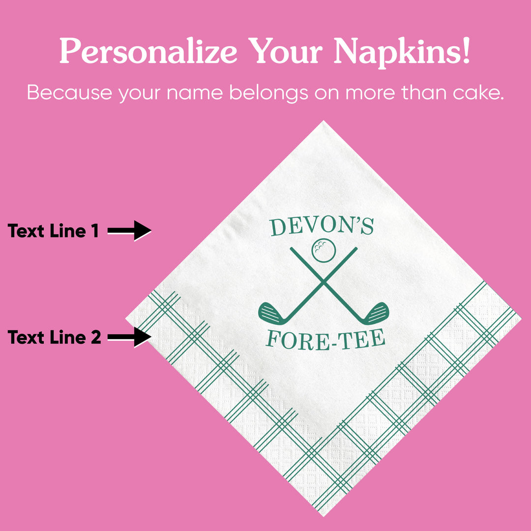 Custom Text Napkins - Golf