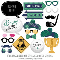 Par-Tee Time - Golf - Baby Shower, Birthday Party or Retirement Party Photo Booth Props Kit - 20 Count