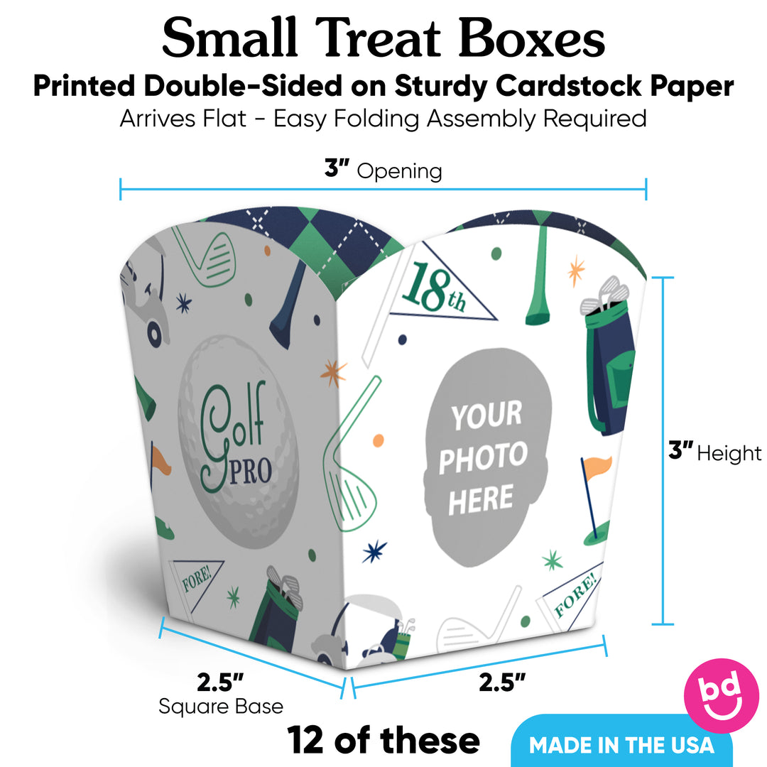Custom Face Golf Treat Boxes - 12 Ct