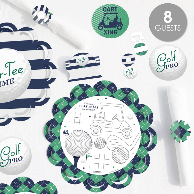 Par-Tee Time - Golf - Happy Birthday Party Supplies Kit - Ready to Party Pack - 8 Guests