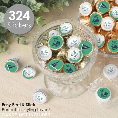 Par-Tee Time - Golf - Birthday or Retirement Party Small Round Candy Stickers - Party Favor Labels - 324 Count