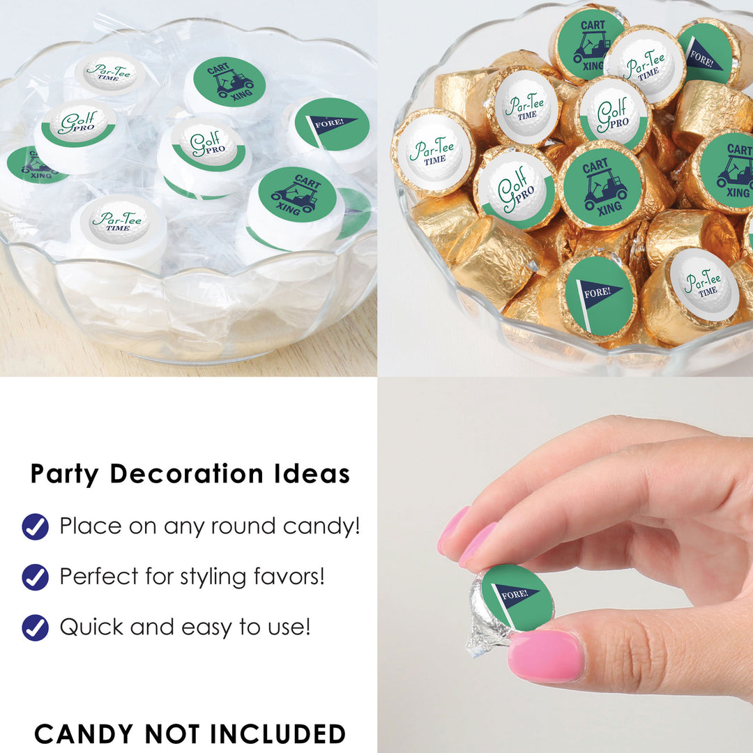 Par-Tee Time - Golf - Birthday or Retirement Party Small Round Candy Stickers - Party Favor Labels - 324 Count