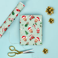 Custom Face Wrapping Paper - Golfing Santa
