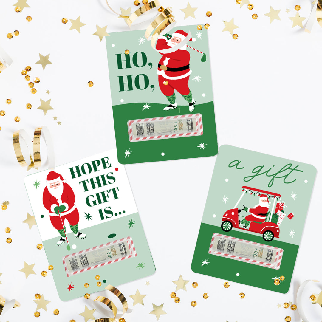 Golfing Santa Funny Money Cards - 6 Ct