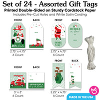 Golfing Santa Gift Tags - 24 Ct