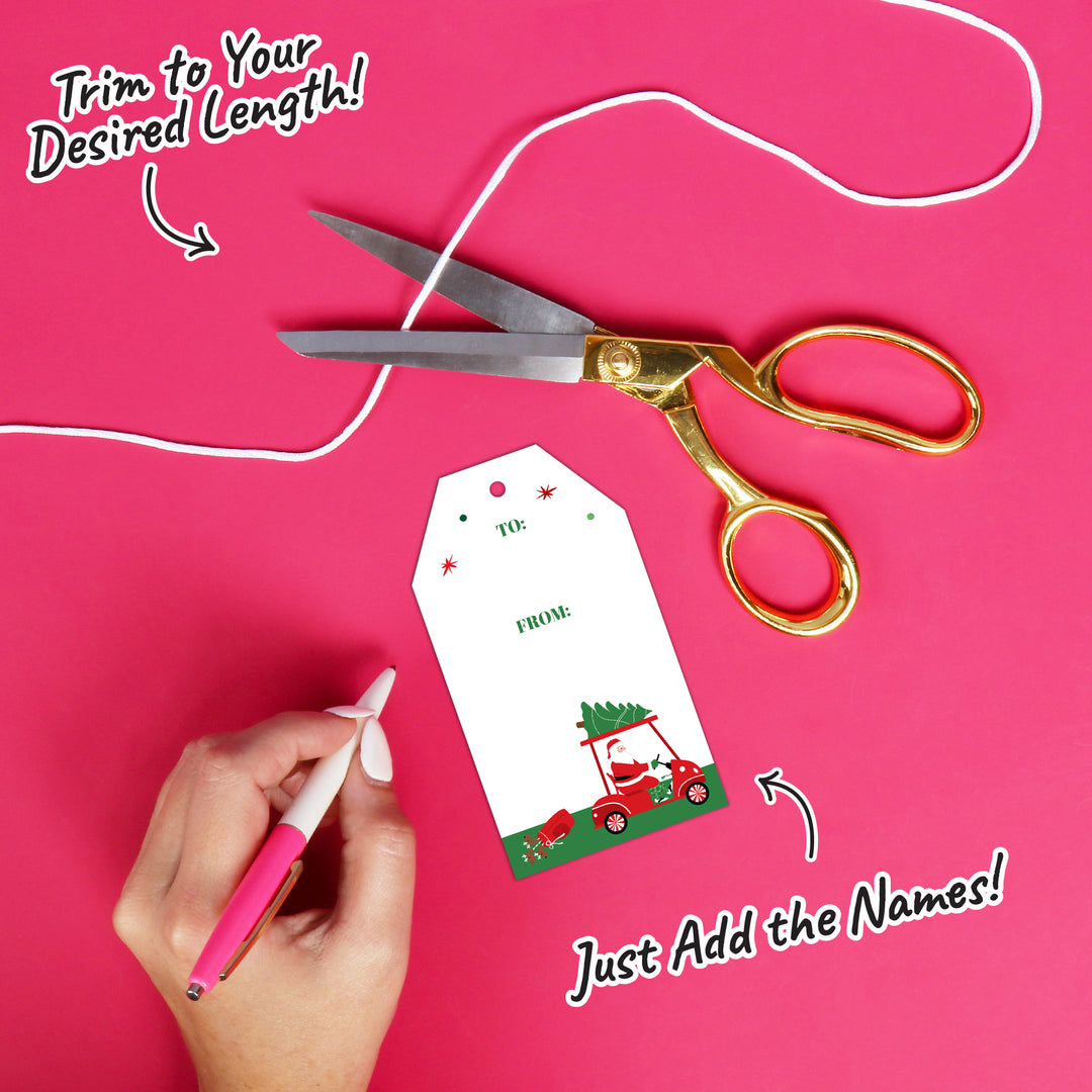 Golfing Santa Gift Tags - 24 Ct