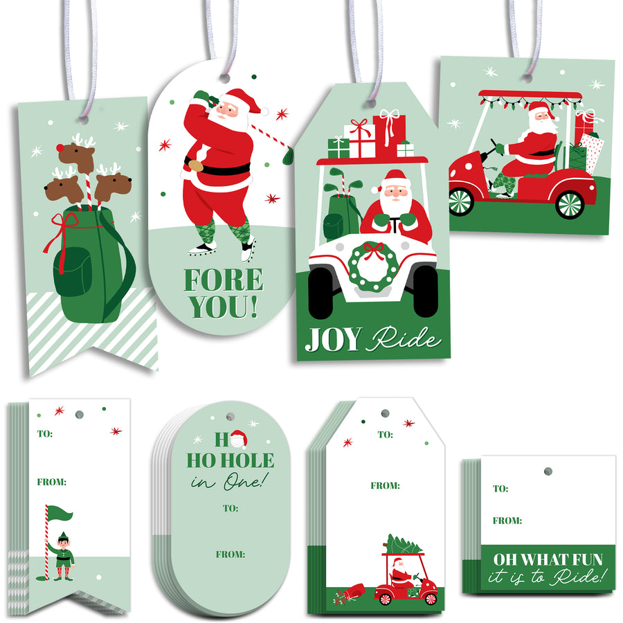 Golfing Santa Gift Tags - 24 Ct