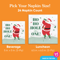 Napkins - Golfing Santa - 24 Ct