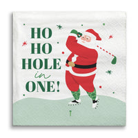 Napkins - Golfing Santa - 24 Ct