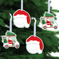 Golfing Santa Christmas Tree Ornaments - 12 Ct