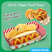 Golfing Santa Paper Food Trays - 12 Ct