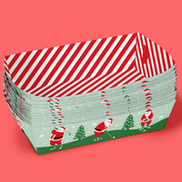 Golfing Santa Paper Food Trays - 12 Ct