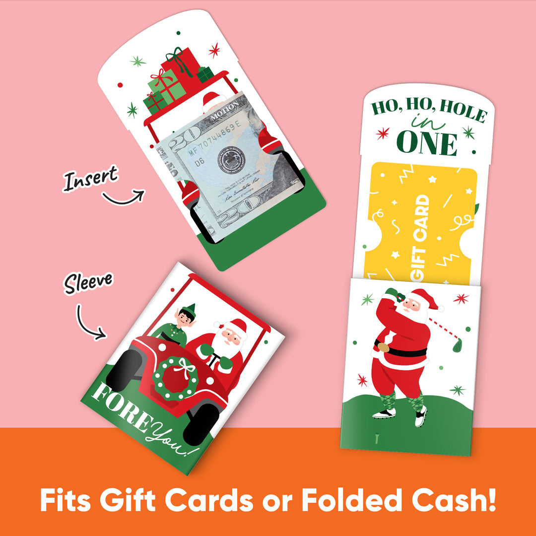 Golfing Santa Nifty Gifty Card Holders - 8 Ct