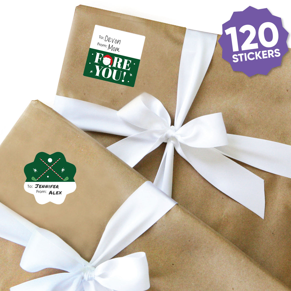 Golfing Santa To and From Stickers - 12 Sheets