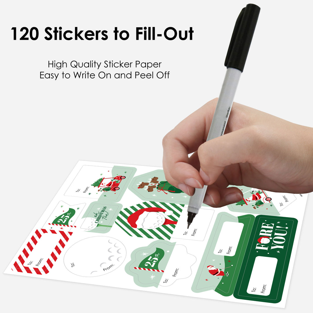 Golfing Santa To and From Stickers - 12 Sheets