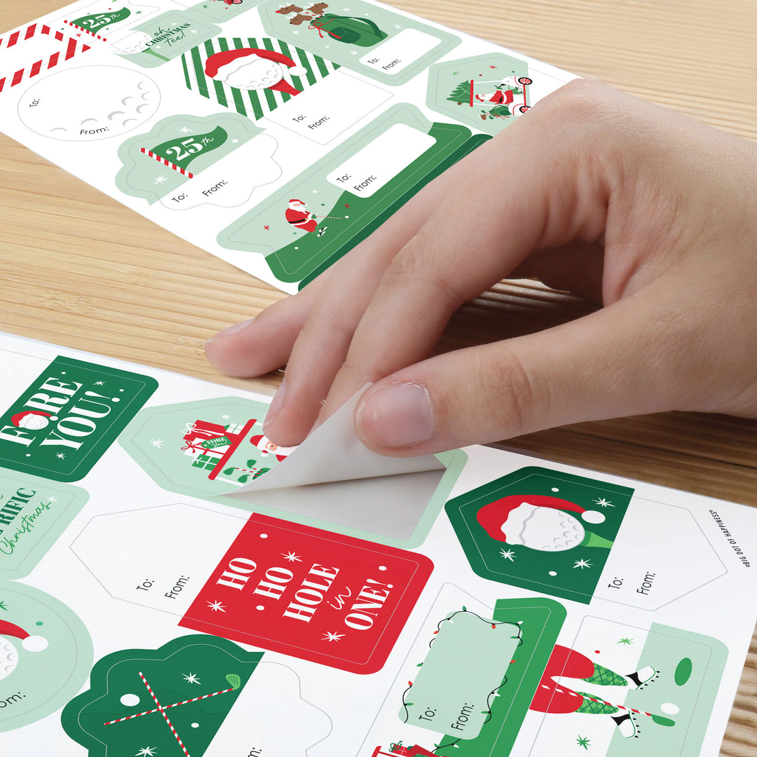 Golfing Santa To and From Stickers - 12 Sheets