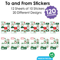 Golfing Santa To and From Stickers - 12 Sheets