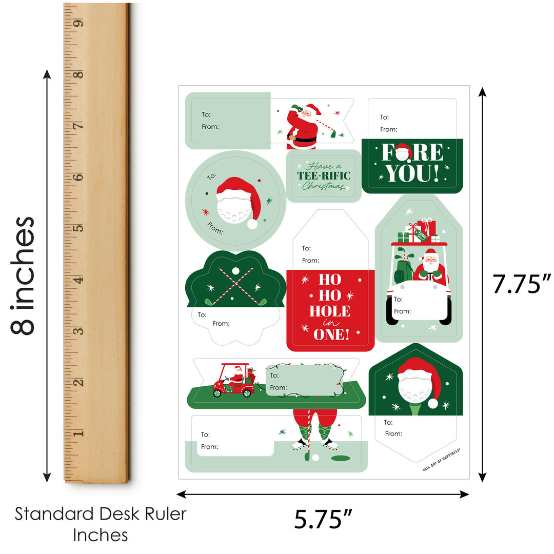 Golfing Santa To and From Stickers - 12 Sheets