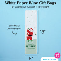 Wine Bags - Golfing Santa