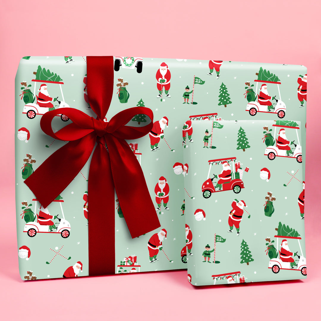 Golfing Santa - Wrapping Paper
