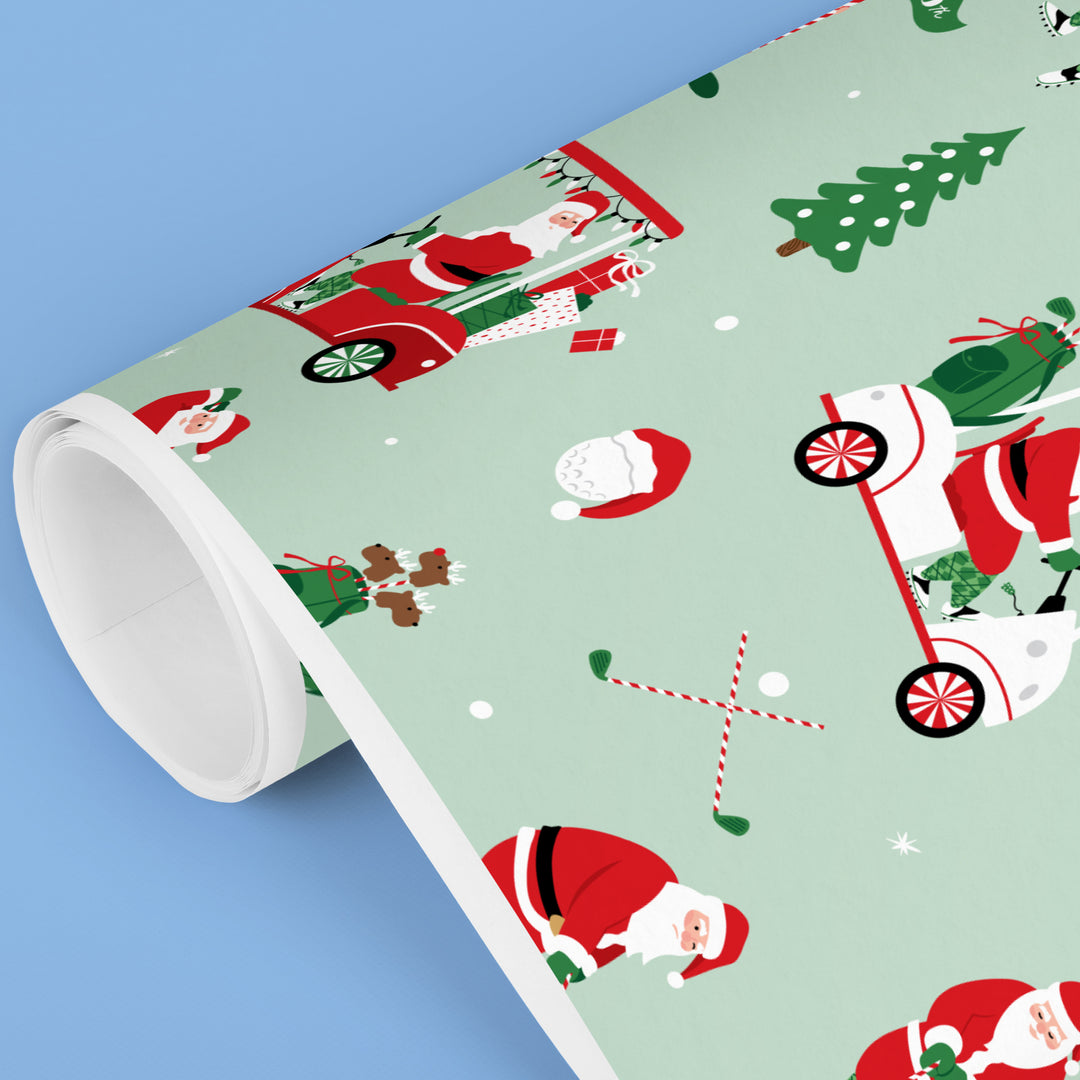 Golfing Santa - Wrapping Paper