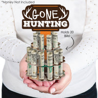 Gone Hunting - DIY Deer Hunting Camo Birthday Party Money Holder Gift - Cash Cake