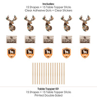 Gone Hunting - Deer Hunting Camo Party Centerpiece Sticks - Table Toppers - Set of 15