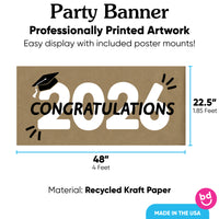 Black and white Class of 2026 banner on kraft paper