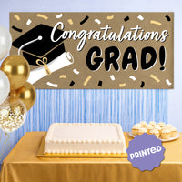 Black and white Class of 2026 party backdrop