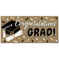 Black and white Class of 2026 graduation banner decor