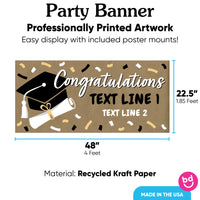 Black hand-painted style graduation banner close-up