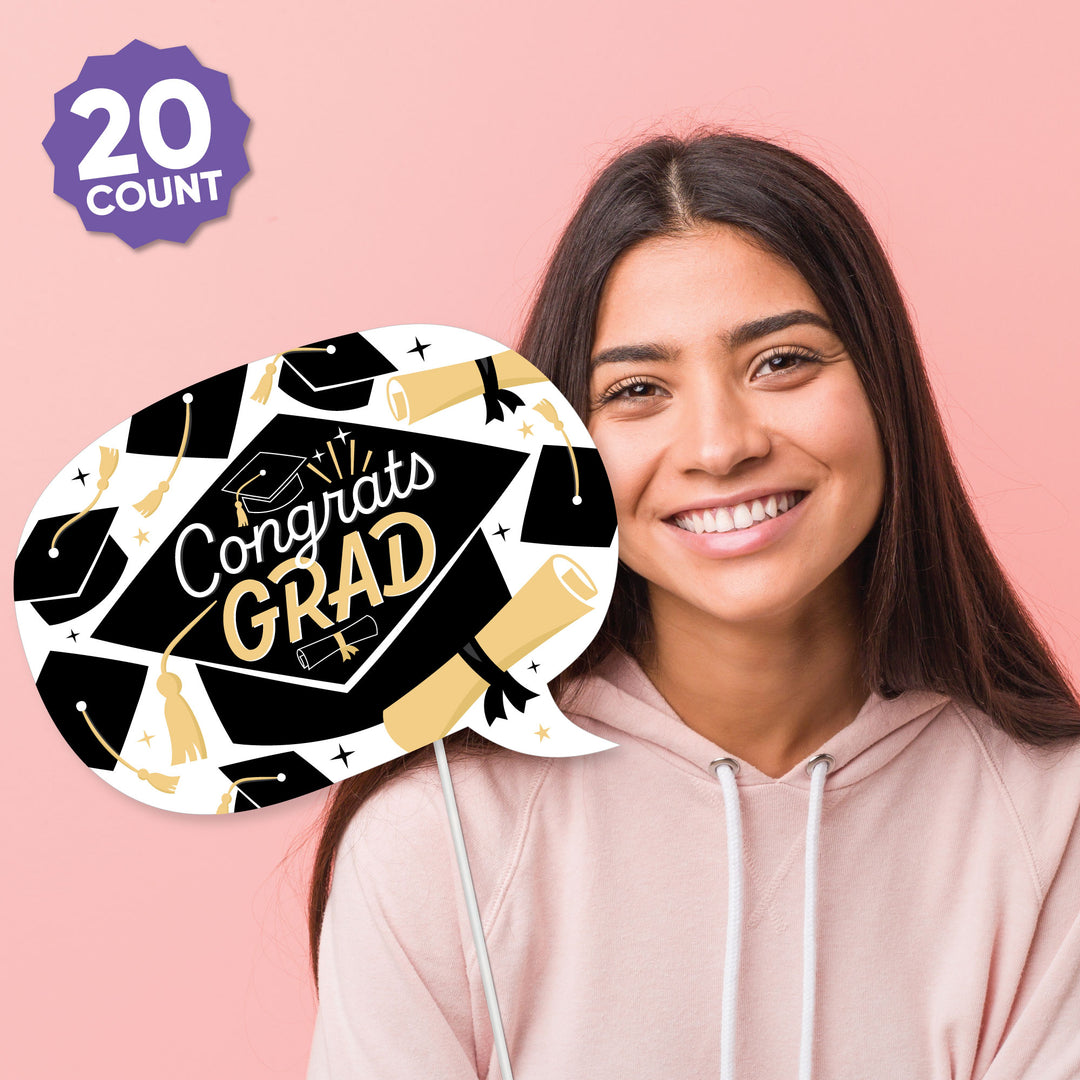 Goodbye High School, Hello College - 2026 Graduation Party Photo Booth Props Kit - 20 Count