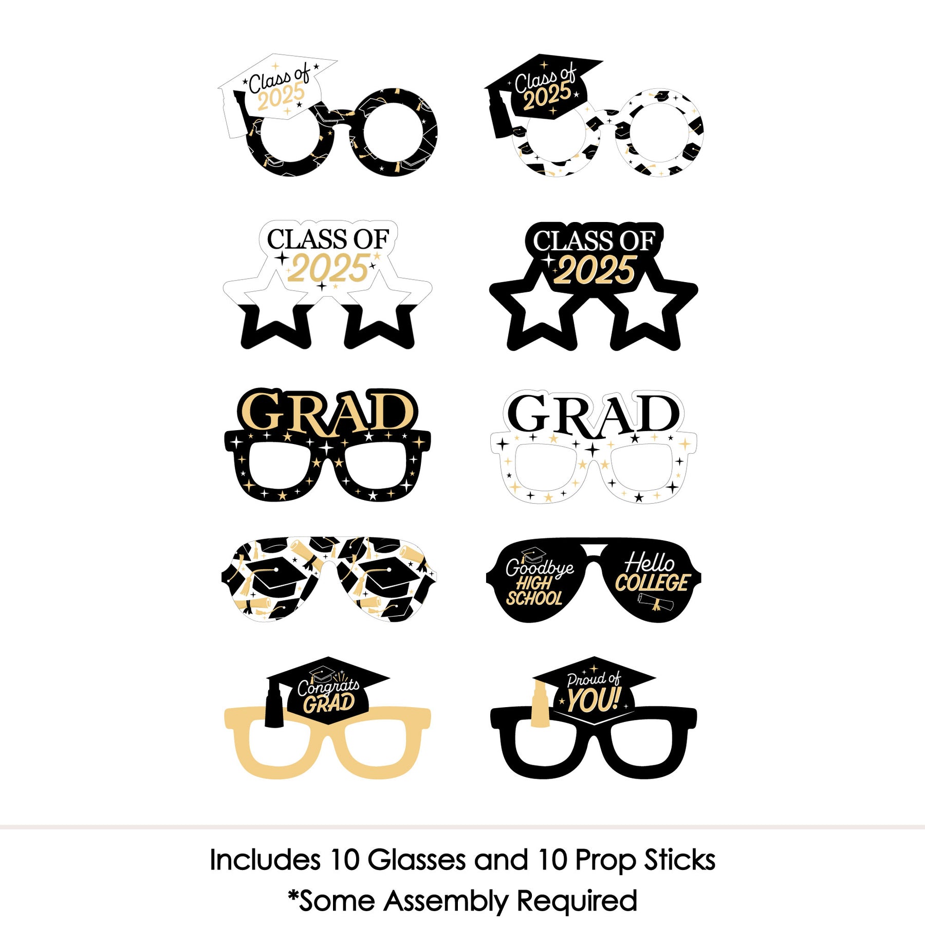 Goodbye High School, Hello College Glasses - Paper Card Stock 2025 Graduation Party Photo Booth Props Kit - 10 Count | BigDotOfHappiness.com – Big Dot of Happiness LLC goodbye-high-school-hello-college-glasses-paper-card-stock-2025-graduation-party-photo-booth-props-kit-10-count-bigdotofhappiness-com-big-dot-of-happiness-llc