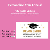 Custom Text Gold Graduation Return Address Labels - 120 Ct (Copy)