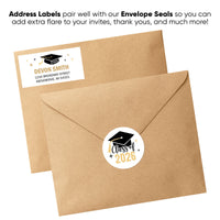 Custom Text Gold Graduation Return Address Labels - 120 Ct (Copy)