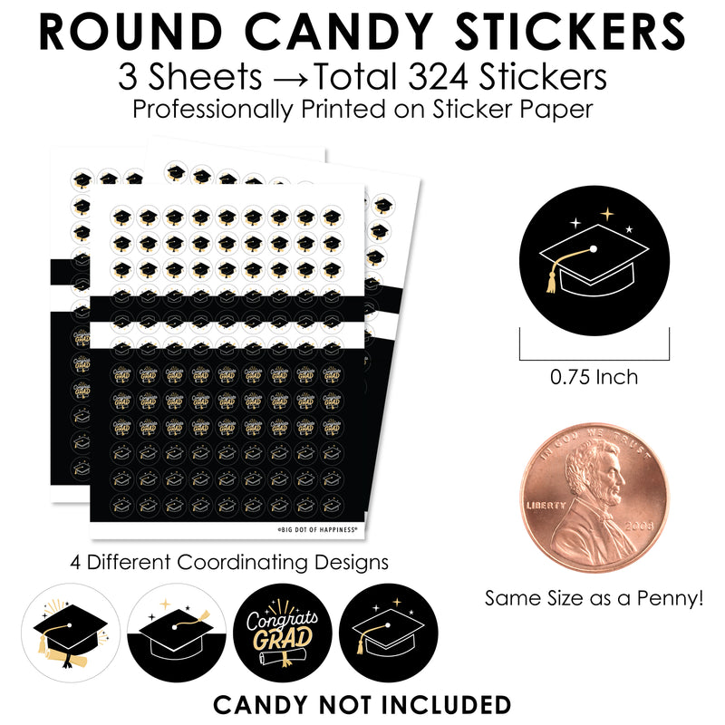 Goodbye High School, Hello College - Graduation Party Small Round Candy Stickers - Party Favor Labels - 324 Count