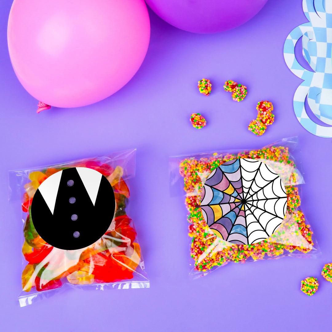 Goth Girl Stickers & Clear Cookie Bags - 25 Ct
